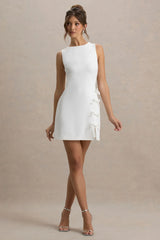 Kalina | White Mini Dress With Bow Detail