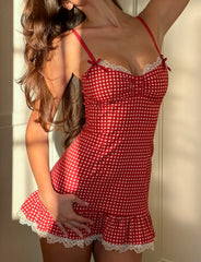 Emmaline Mini Dress - Red Gingham