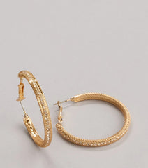 Classic Twist Rhinestone Hoop Earrings