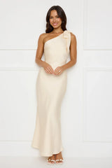 Night Of Distinction One Shoulder Satin Maxi Dress