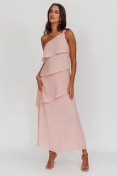 Delwyn One-Shoulder Maxi Dress Baby Pink