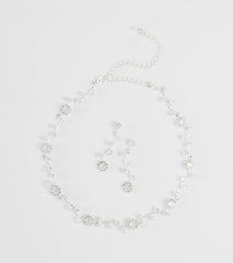 Floral Beauty Necklace And Earrings Set