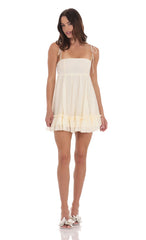Chiffon Babydoll Dress in Cream