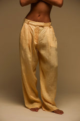 Sheveta The Ivy Wide-Leg Linen Trousers - Mango Creme