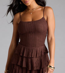 Like A Daydream Lace Ruffle Skater Dress