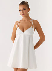 Take Me High Mini Dress - White