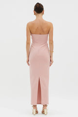Karaline Strapless Bust Accent Maxi Dress Blush