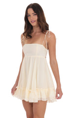Chiffon Babydoll Dress in Cream