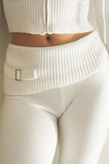 Fleur Cloud Knit Low Rise Pant - Snow White