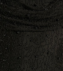 Klara Cowl Neck Faux Pearl Bead Column Dress
