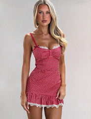 Emmaline Mini Dress - Red Gingham