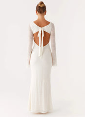 Ethereal Long Sleeve Maxi Dress - Ivory