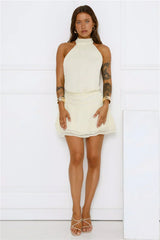 On Her Level Halter Mini Dress