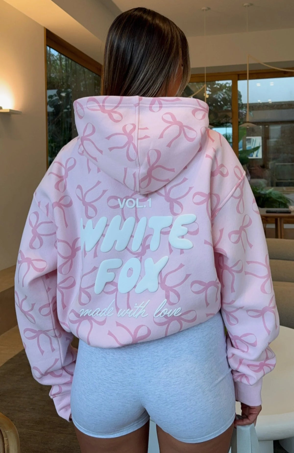 Vol. 1 Oversized Printed Hoodie Posy Bow