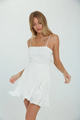 Audra Tie Back Ruffle Wrap Mini Dress