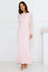 Love Chaser Mesh Long Sleeve Maxi Dress