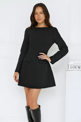 Polished Elegance Long Sleeve Mini Dress