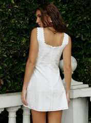 Dasha Broderie Mini Dress White