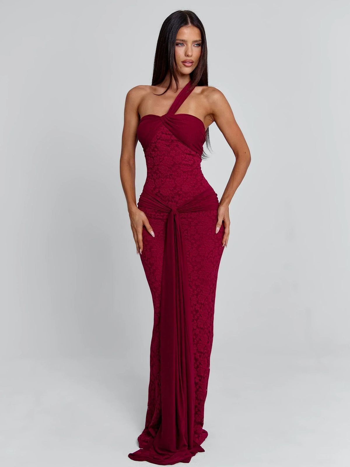 IRMA MAXI DRESS BURGUNDY