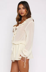 Eternal Energy Long Sleeve Mini Dress Cream